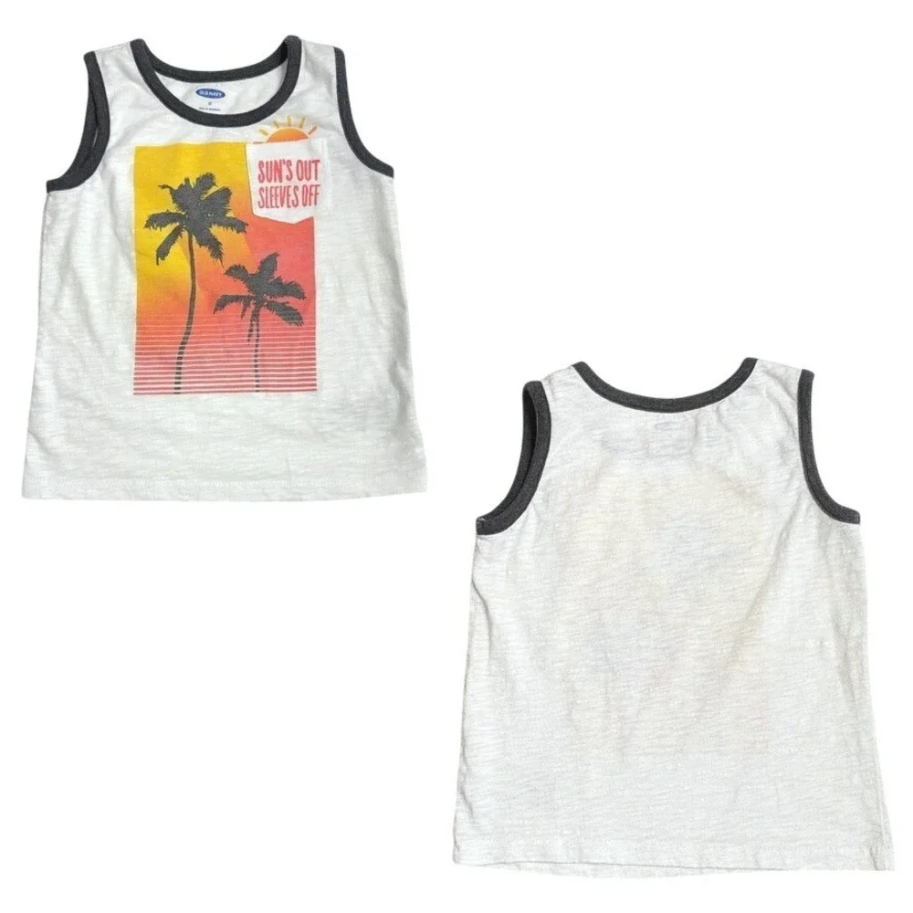 Old Navy +‎ Vans + Cat & Jack Red Tee Black Tee White Tank Top 3T Toddler Summer